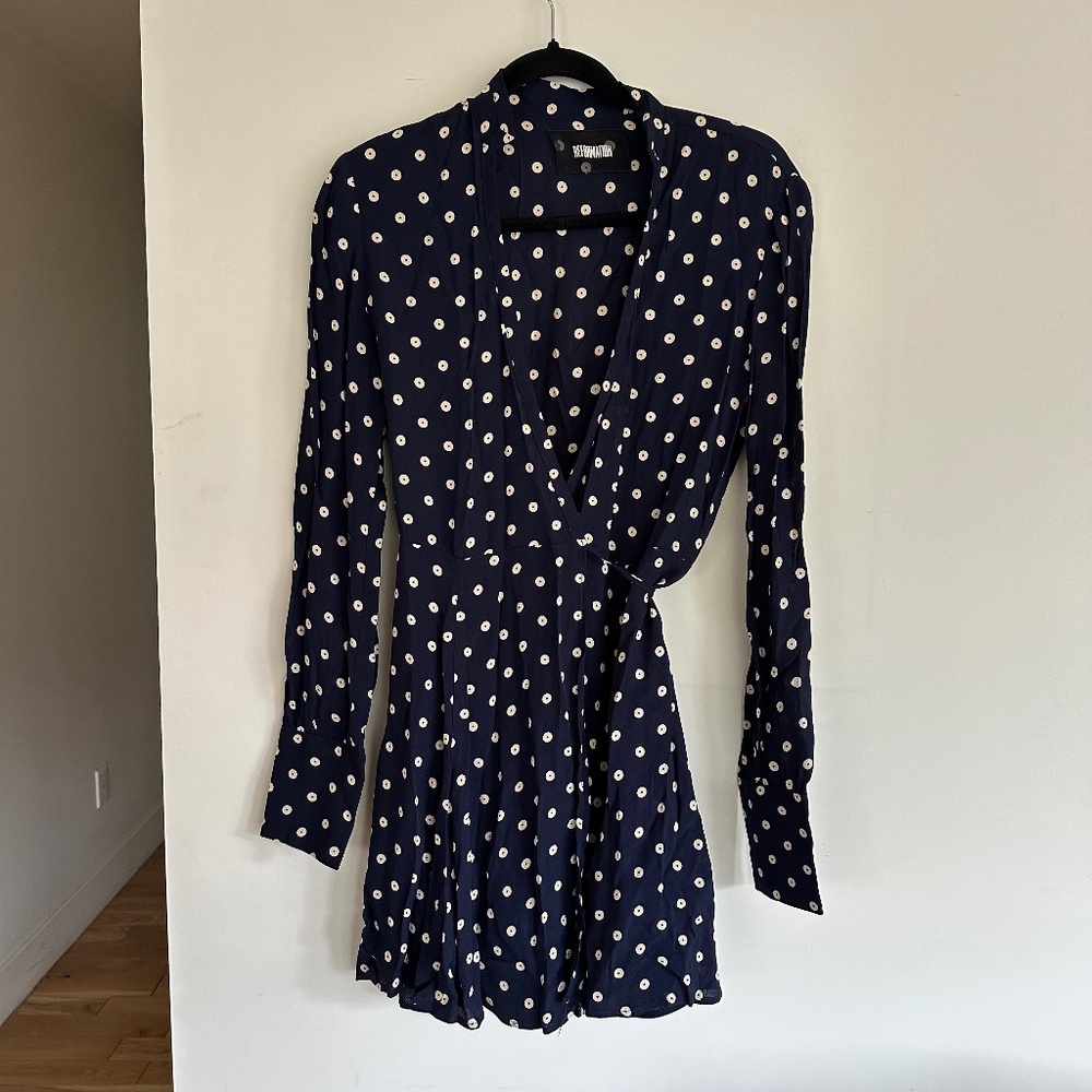 Reformation Polka Dot Mini Wrap Dress